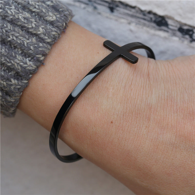 Christianartworkshop Silver Cross Cuff Bangle Religion Bracelet - image 10