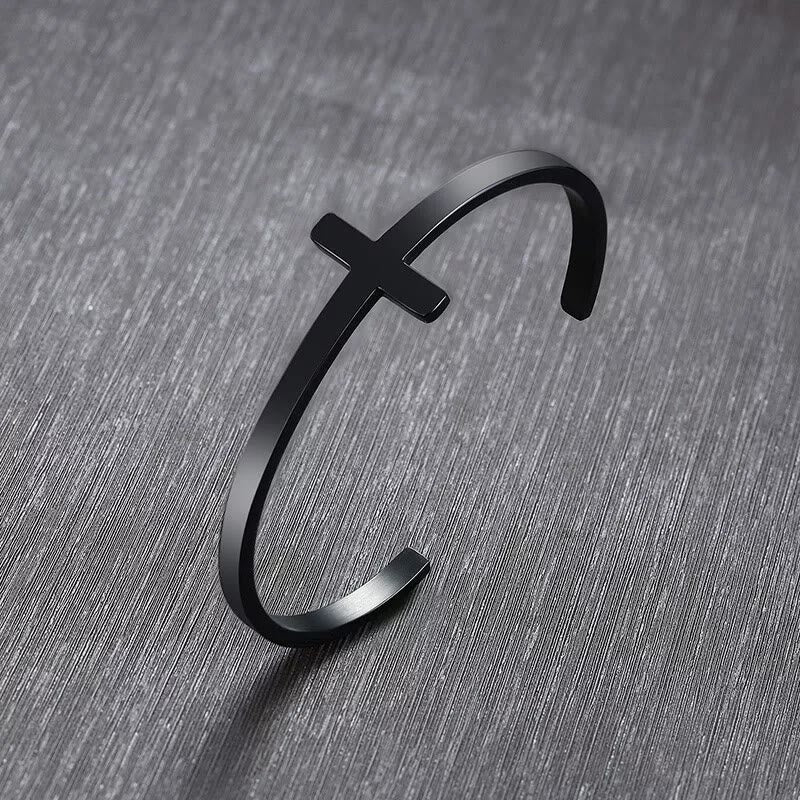 Christianartworkshop Silver Cross Cuff Bangle Religion Bracelet - image 11