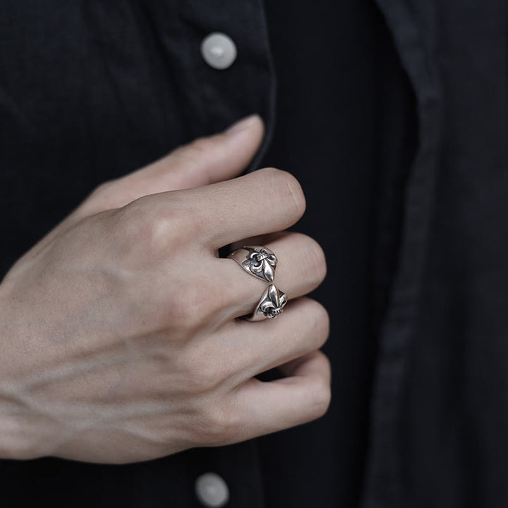 Christianartworkshop Medieval Retro Cross Iris Adjustable Ring - image 7