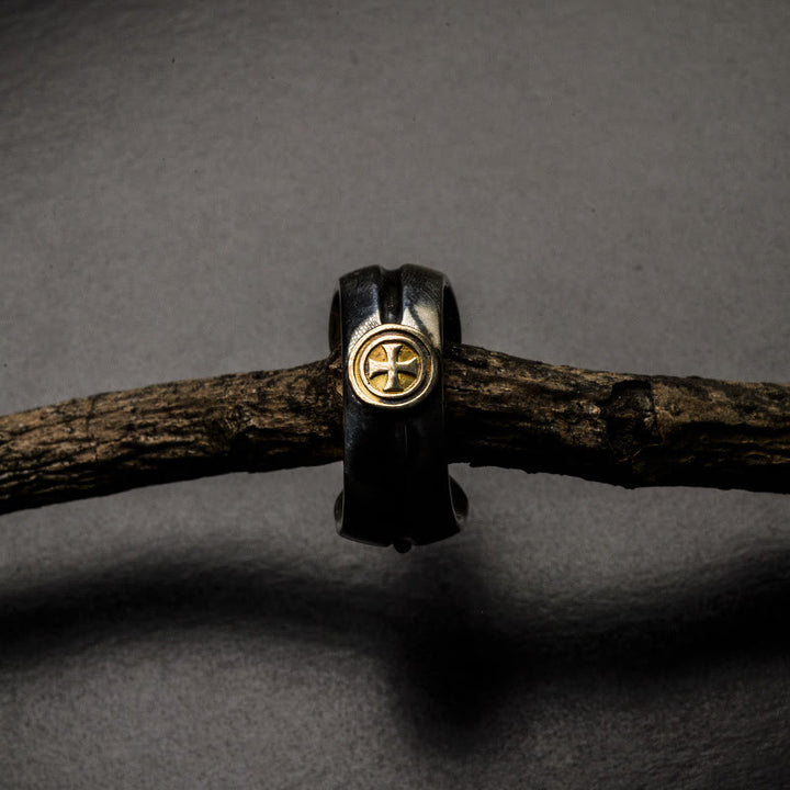 Christianartworkshop Medieval Retro Cross Iris Adjustable Ring - image 5