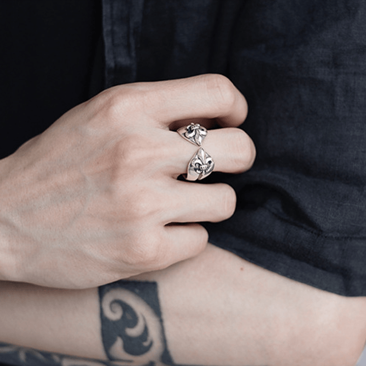 Christianartworkshop Medieval Retro Cross Iris Adjustable Ring - image 8