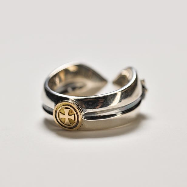 Christianartworkshop Medieval Retro Cross Iris Ring - US 8 - image 0