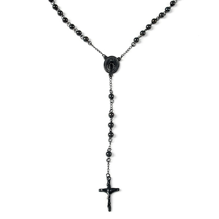 Stainless Steel Black Beaded Rosary - image 8
