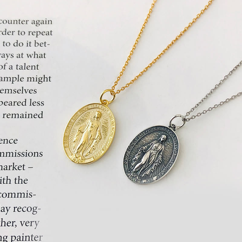 Christianartworkshop Crafted Silver Maria Pendant Necklace Religion Jewelry - image 5