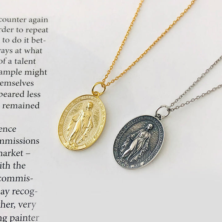 Christianartworkshop Crafted Silver Maria Pendant Necklace Religion Jewelry - image 5