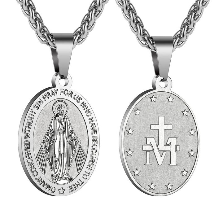 Christianartworkshop Miraculous Mary Pendant Religion Necklace - image 6