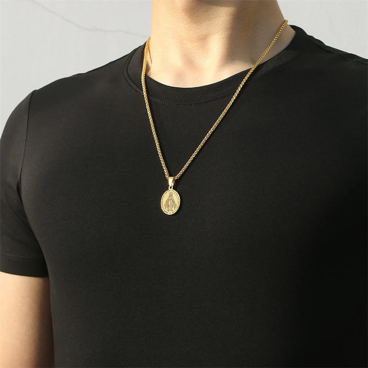 Christianartworkshop Miraculous Mary Pendant Religion Necklace - image 3