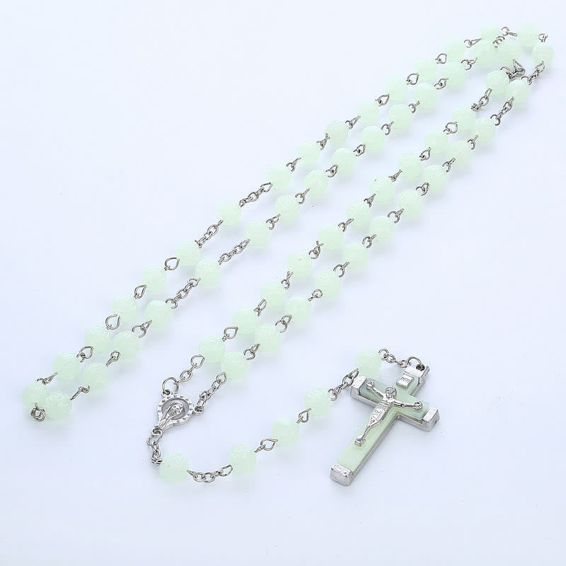 Luminous Glow in the Dark Crucifix Rosary - image 3
