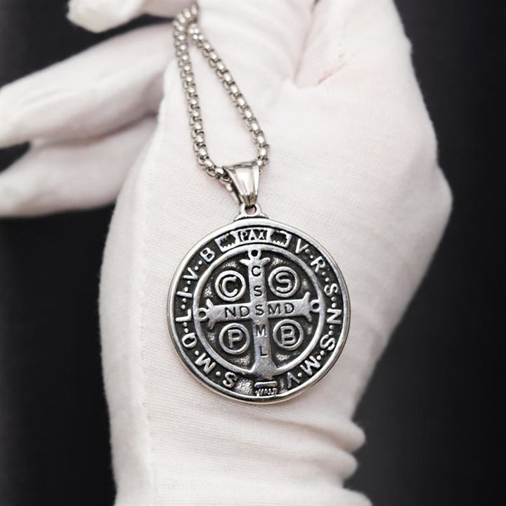 Christianartworkshop Double-Sided Pattern St. Benedict Symbol Necklace - image 10