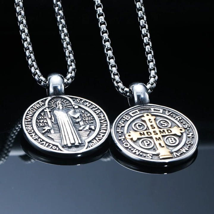 Christianartworkshop Double-Sided Pattern St. Benedict Symbol Necklace - image 7