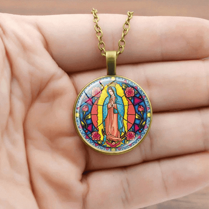 Christianartworkshop Santa Maria Our Lady Religious Glass Jewelry Set - image 4