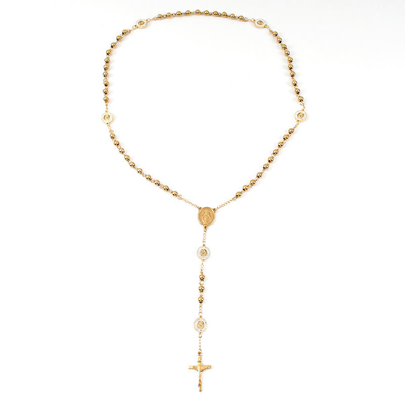Crafted Zirconia Virgin Mary Themed Rosary - image 5