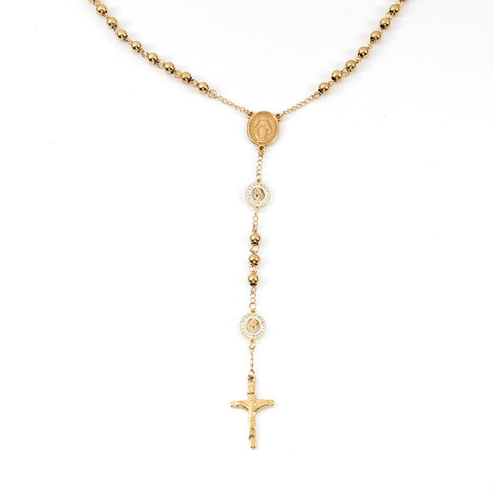 Crafted Zirconia Virgin Mary Themed Rosary - image 4