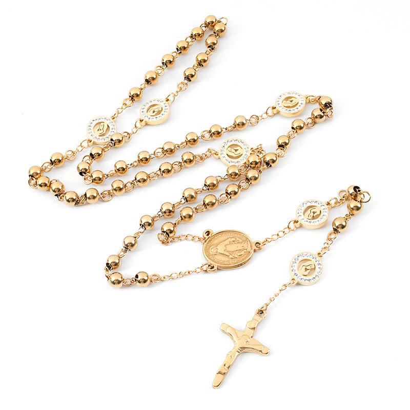 Crafted Zirconia Virgin Mary Themed Rosary - Virgin Mary - image 1