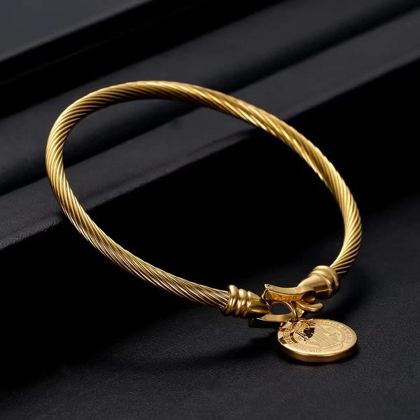 Christianartworkshop St. Benedict Twisted Cable Bangle Bracelet - image 3