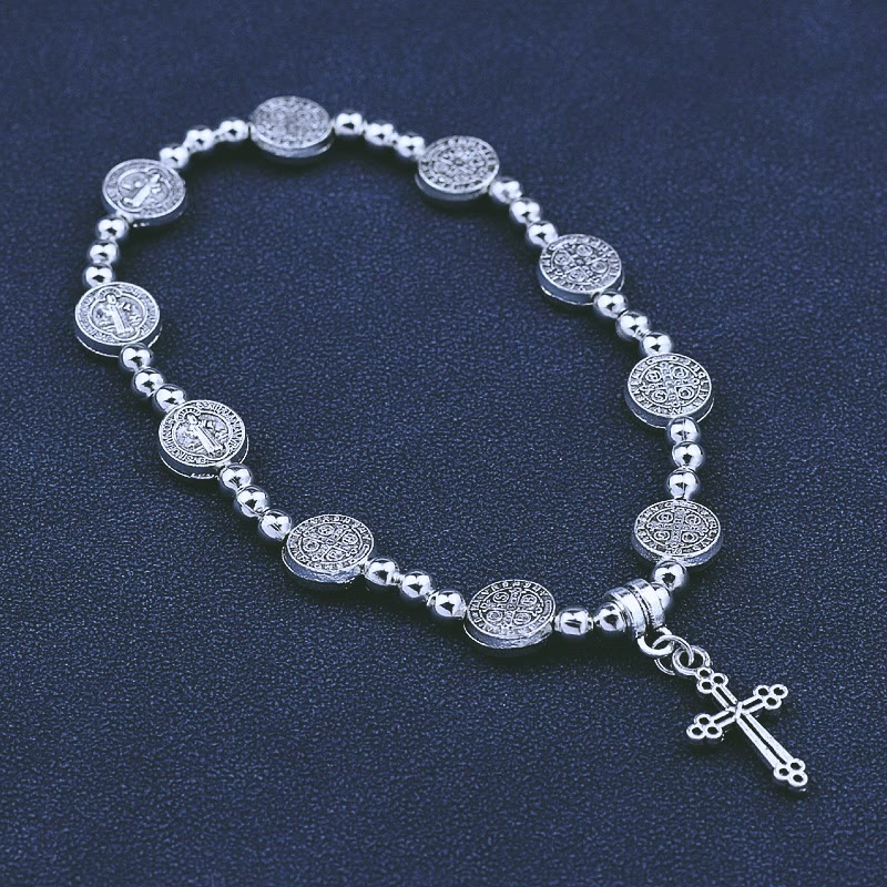 Christianartworkshop Metal Cross Pendant St. Benedict Theme Bracelet - image 5
