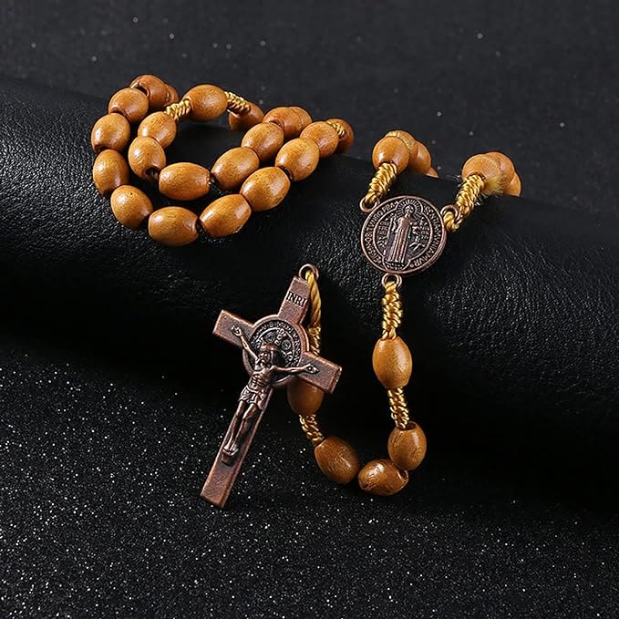 FREE Today: St. Benedict Olive Wood Prayer Rosary