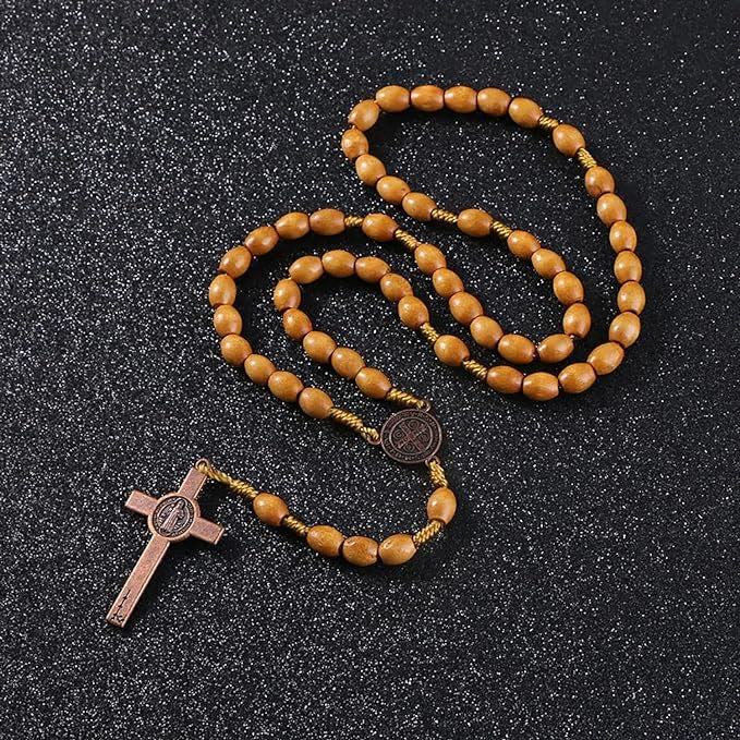 FREE Today: St. Benedict Olive Wood Prayer Rosary