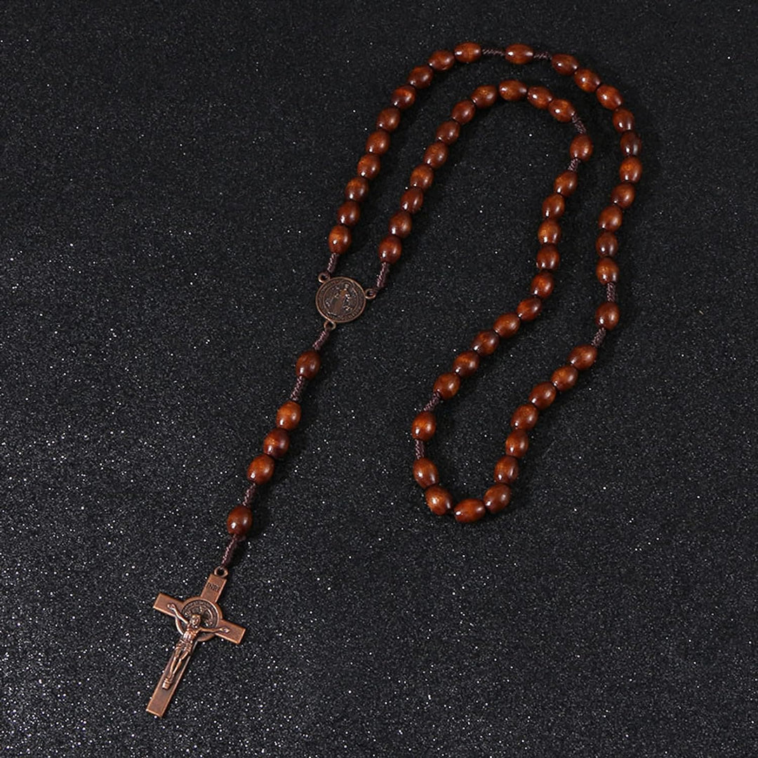 Christianartworkshop St. Benedict Olive Wood Prayer Rosary - image 2