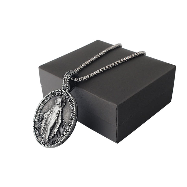 Christianartworkshop Miraculous Virgin Mary Medallion Pendant Necklace - image 3