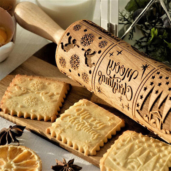 Christmas Wooden Rolling Pin