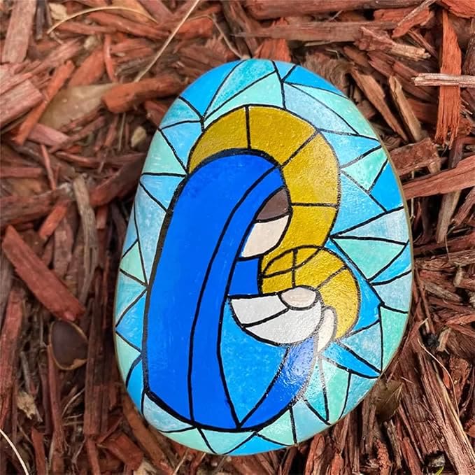 Nativity Scene Painted Rock