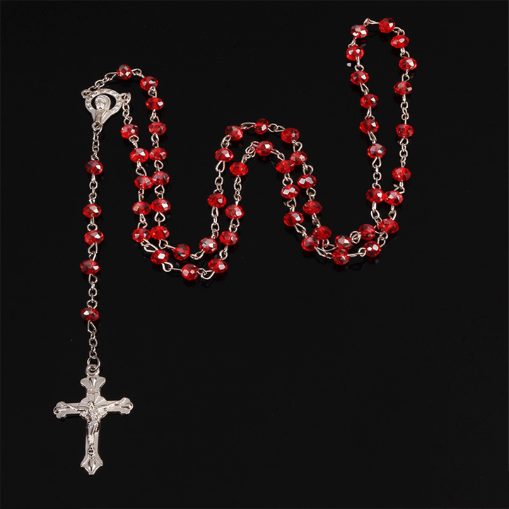 Christianartworkshop Classic Crystal Beads Rosary - Red - image 1