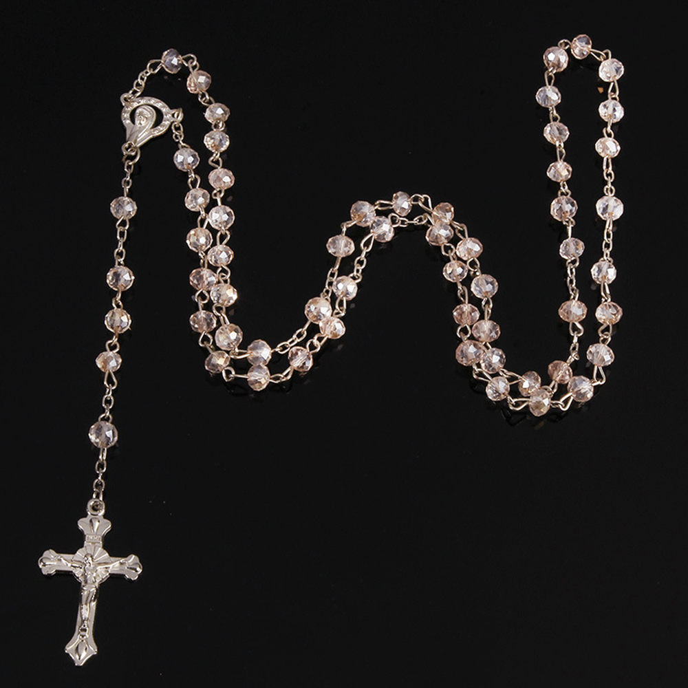 Christianartworkshop Classic Crystal Beads Rosary - Pink - image 2