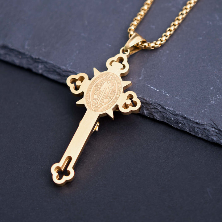 Christianartworkshop St. Benedict Symbol Crucifix Necklace - image 6