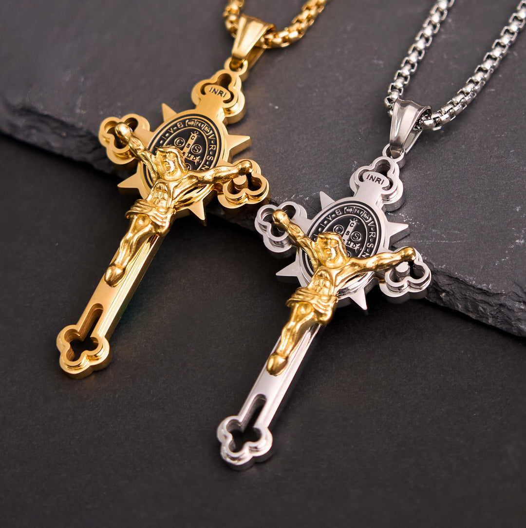 FREE Today: St. Benedict Symbol Crucifix Exorcism Necklace