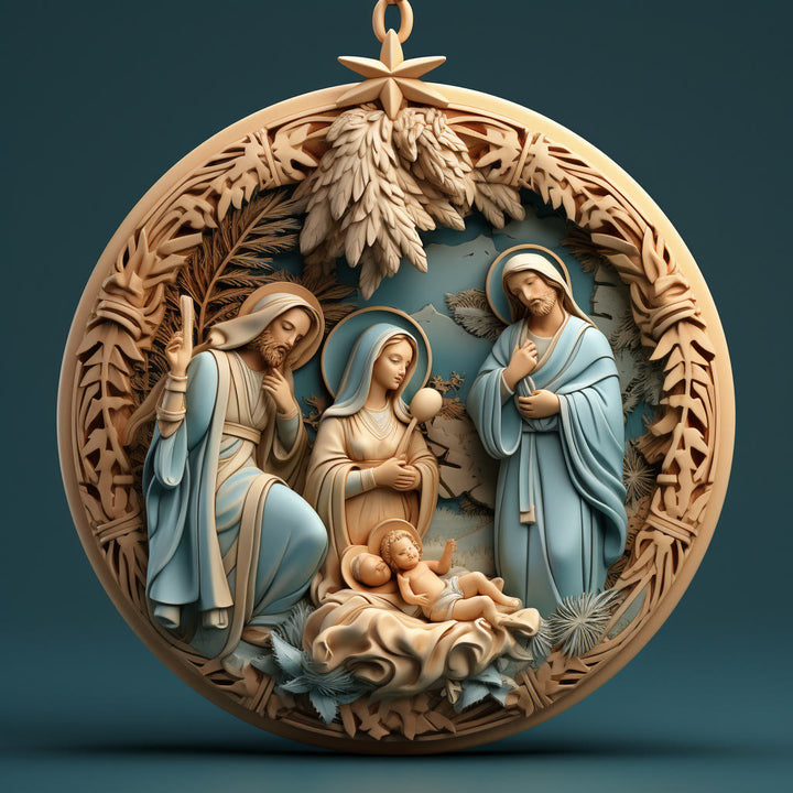 Christianartworkshop Retro Style Nativity Christmas Hanging Ornaments B - image 5