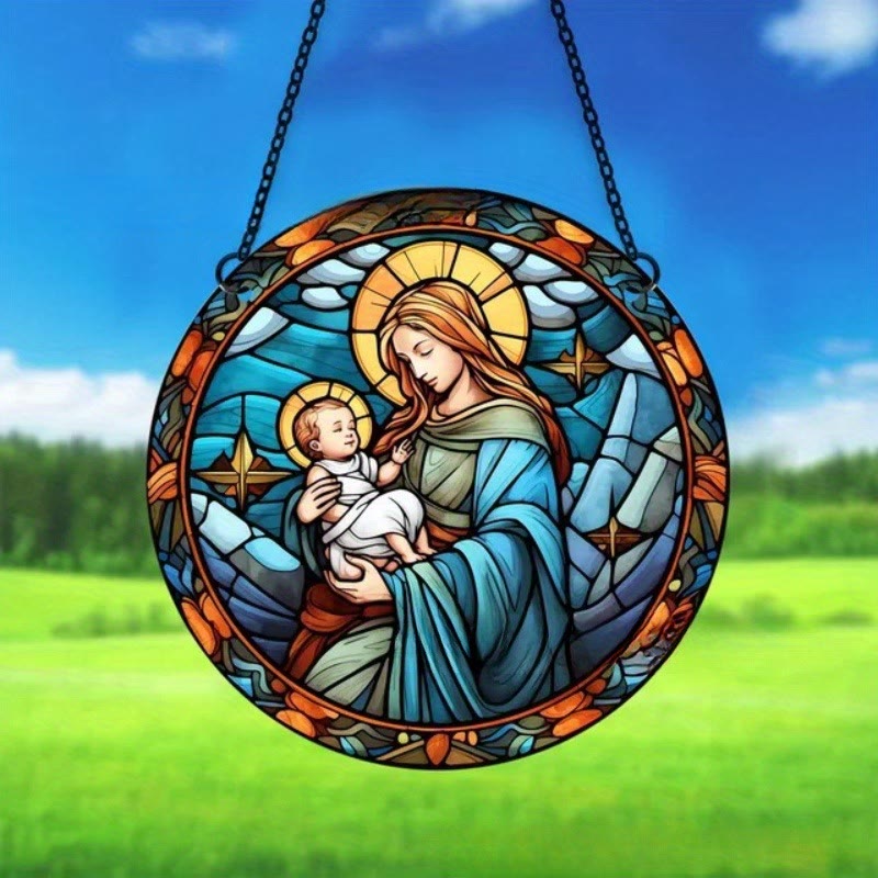 Christianartworkshop Stained Glass Style Classic Christ Scene Hanging Ornaments A