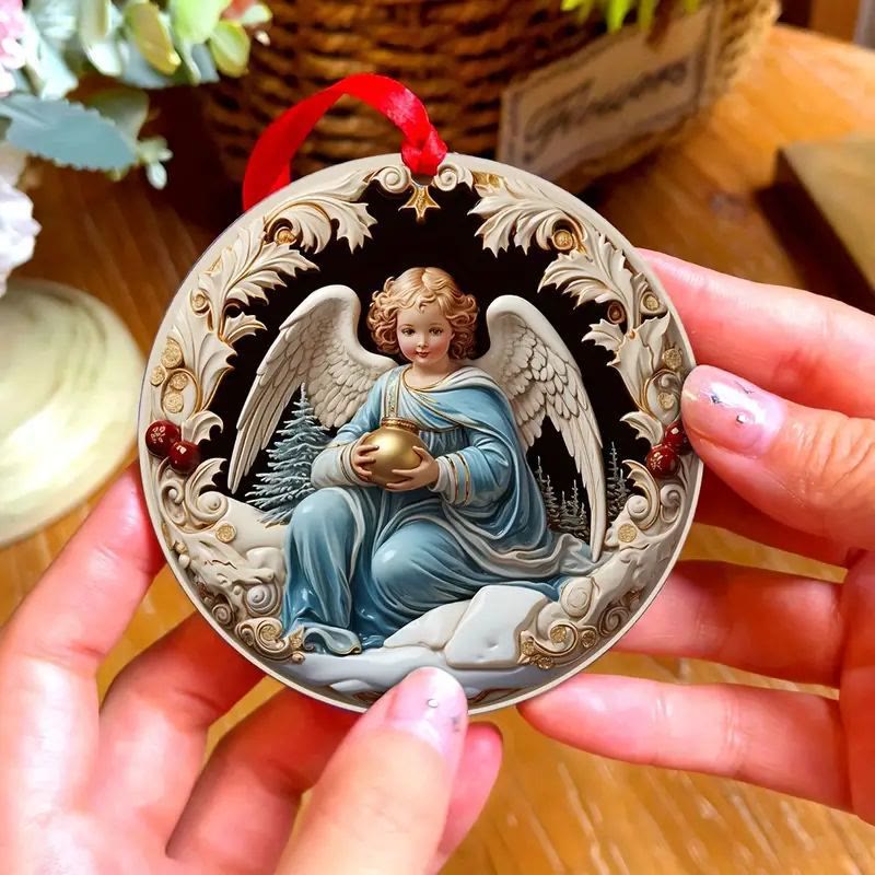 Christianartworkshop Colorful Exquisite Sculpture Styles Angels Christmas Hanging Ornaments A - image 1