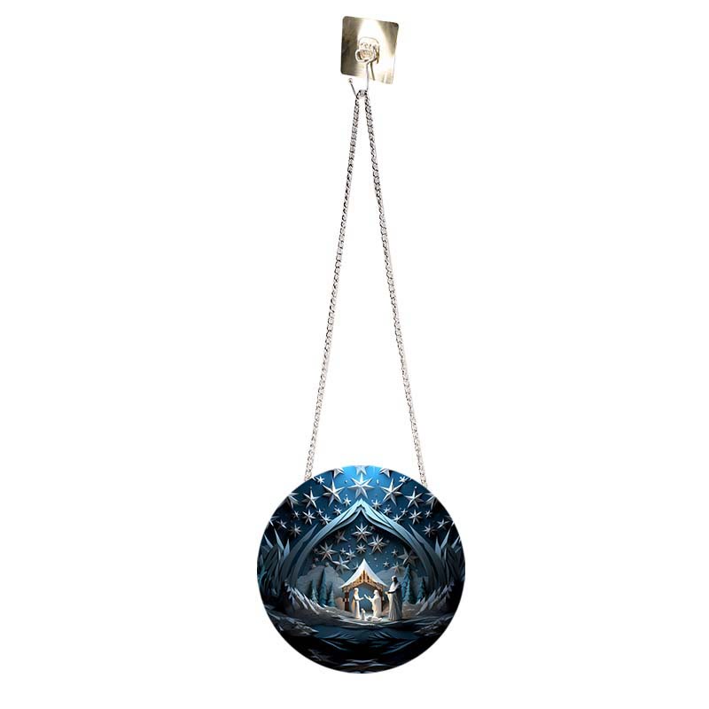 Christianartworkshop Blue Series 10 Styles Nativity Festive Decor Hanging Ornaments H