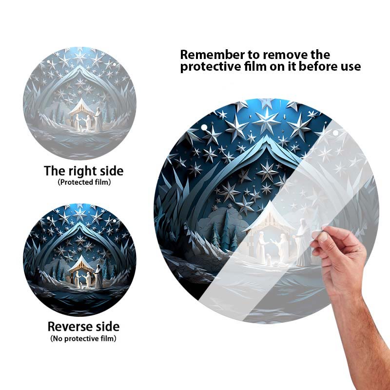 Christianartworkshop Blue Series 10 Styles Nativity Festive Decor Hanging Ornaments H