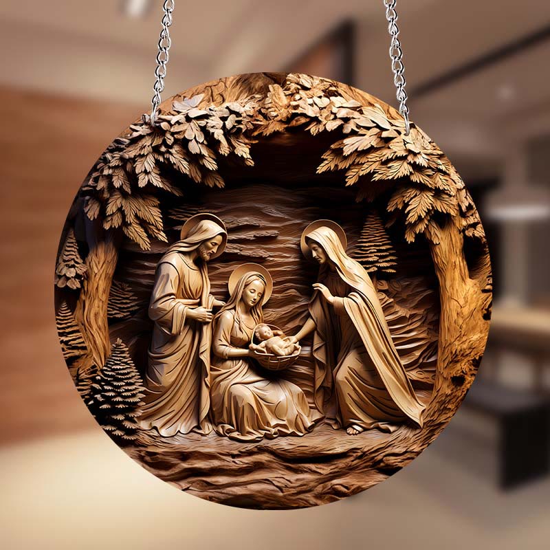 Christianartworkshop Brown Series 8 Styles Christ Nativity Festive Decor Hanging Ornaments A