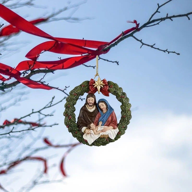 Christianartworkshop Colored Resin Model Style Holy Family Christmas Parasite Ornaments - image 7