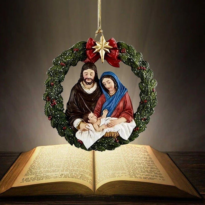 Christianartworkshop Colored Resin Model Style Holy Family Christmas Parasite Ornaments - image 5
