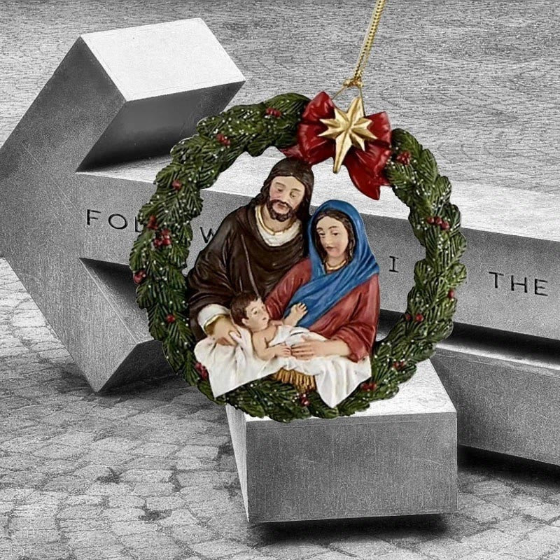 Christianartworkshop Colored Resin Model Style Holy Family Christmas Parasite Ornaments - image 6