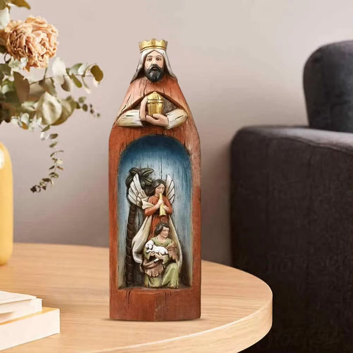Christianartworkshop Realistic Style Resin Stereoscopic Colorful Nativity Desktop Decorations Ornament
