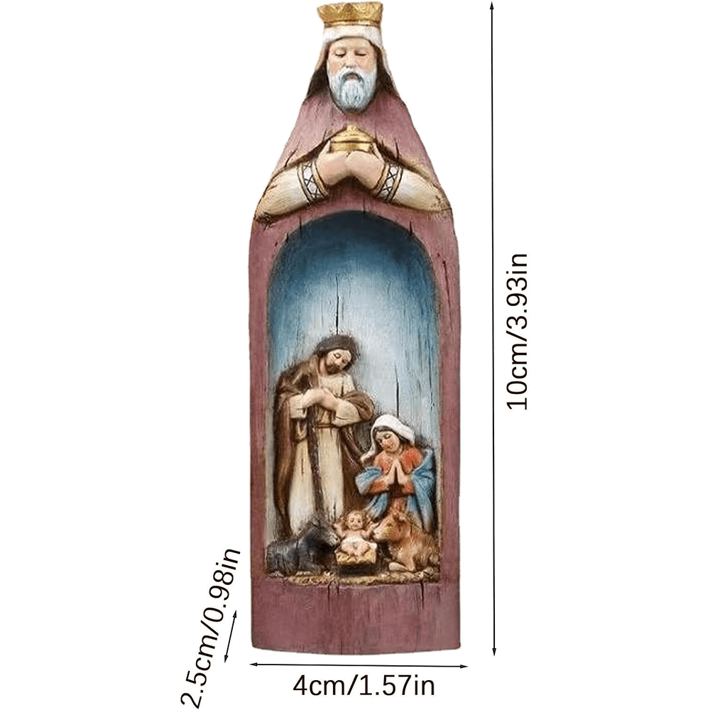 Christianartworkshop Realistic Style Resin Stereoscopic Colorful Nativity Desktop Decorations Ornament