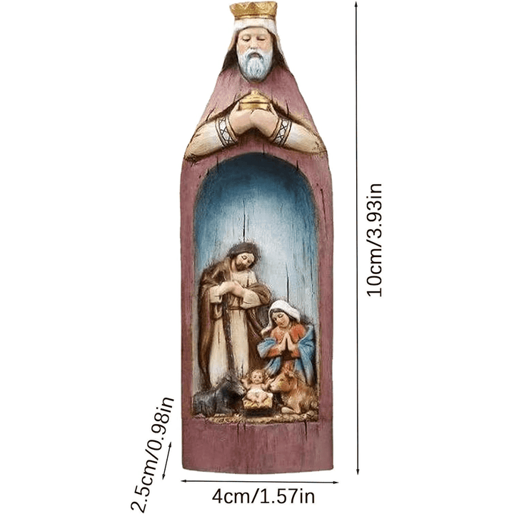 Christianartworkshop Realistic Style Resin Stereoscopic Colorful Nativity Desktop Decorations Ornament