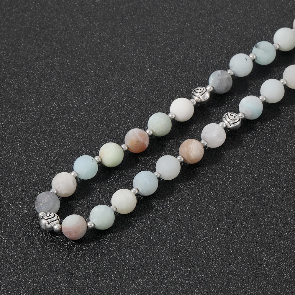 Christianartworkshop Miraculous Medal & Crucifix of 8 mm Round Multicolor Stone Nylon Cord Rosary - image 7