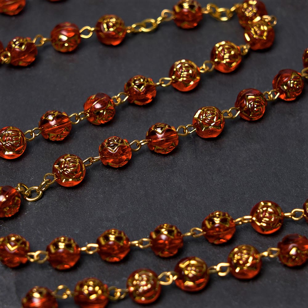 Christianartworkshop St. Benedict Medal & Crucifix of 8 mm Round Multicolor Acrylic Alloy Chain Rosary - image 13