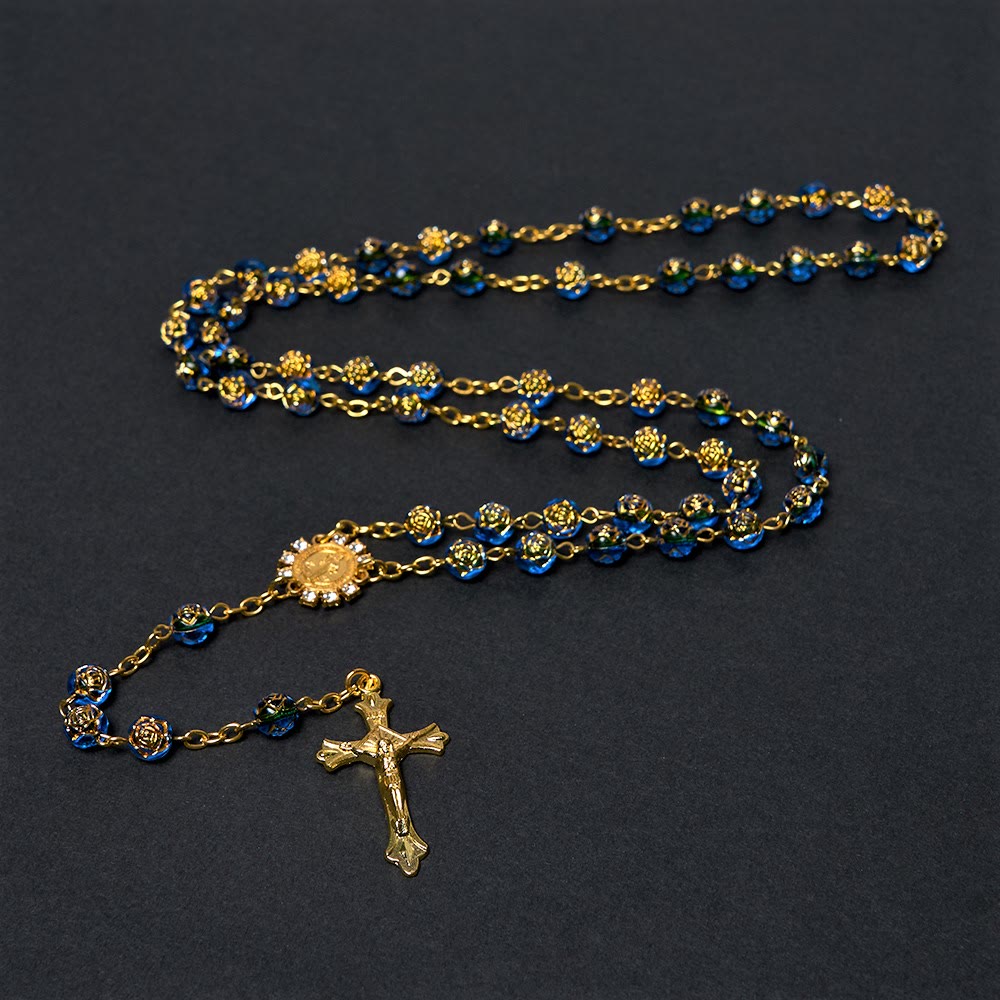 Christianartworkshop St. Benedict Medal & Crucifix of 8 mm Round Multicolor Acrylic Alloy Chain Rosary - image 14