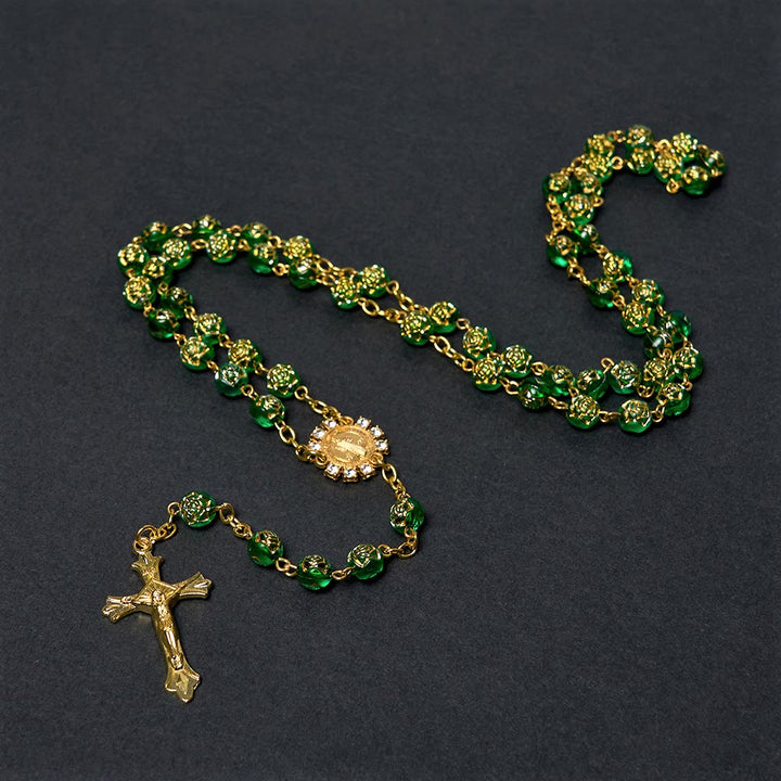 Christianartworkshop St. Benedict Medal & Crucifix of 8 mm Round Multicolor Acrylic Alloy Chain Rosary - image 19