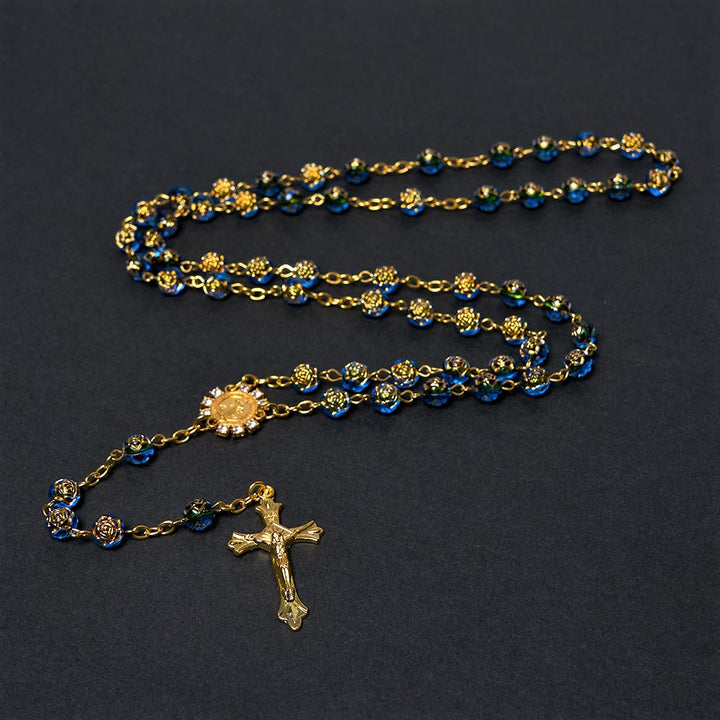 FREE Today: Christian Art St. Benedict Medal & Crucifix of 8 mm Round Multicolor Acrylic Alloy Chain Rosary