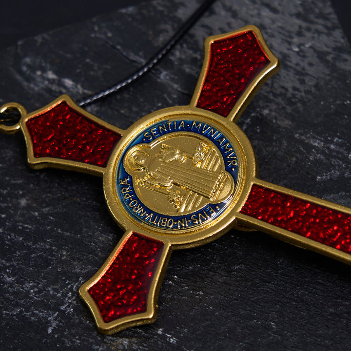 FREE Today: Christianartworkshop Classic Style Red/Blue Crafted Crucifix Big Size Pendant Necklace(2 color)