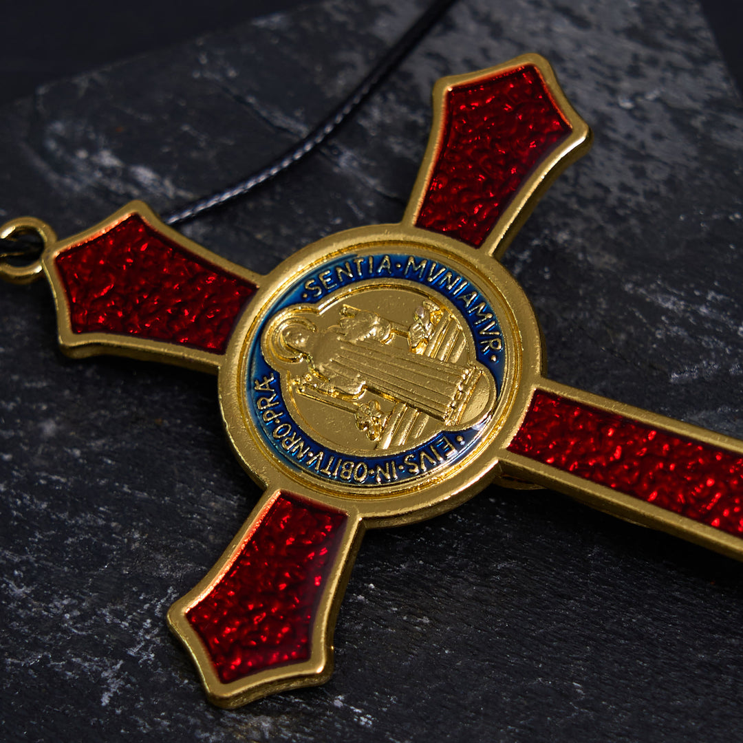 FREE Today: Classic Style Red/Blue Crafted Crucifix Big Size Pendant Necklace(2 color)