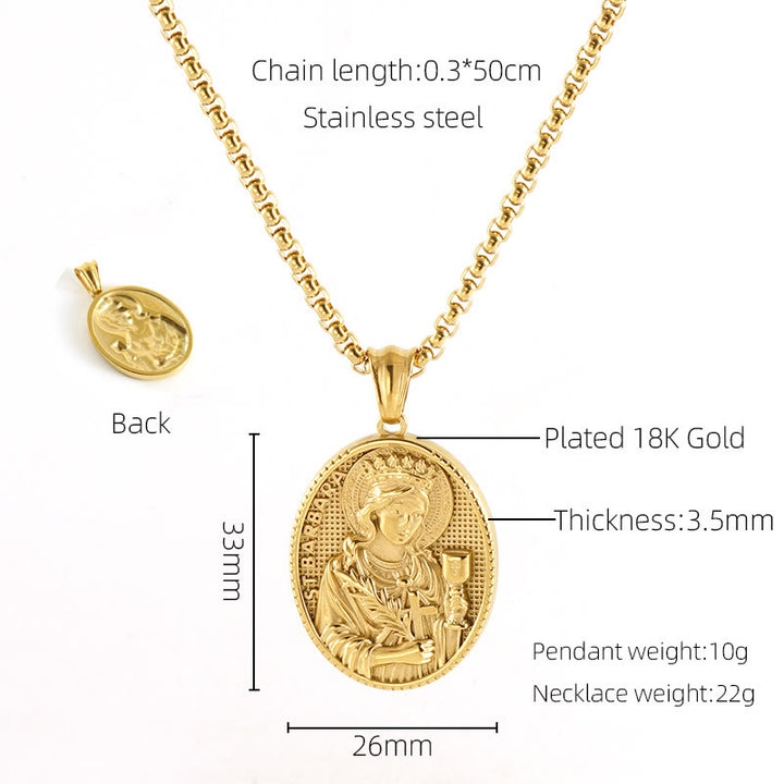 Christianartworkshop 11 Retro Style Classic Icon Bless Pendant Necklace